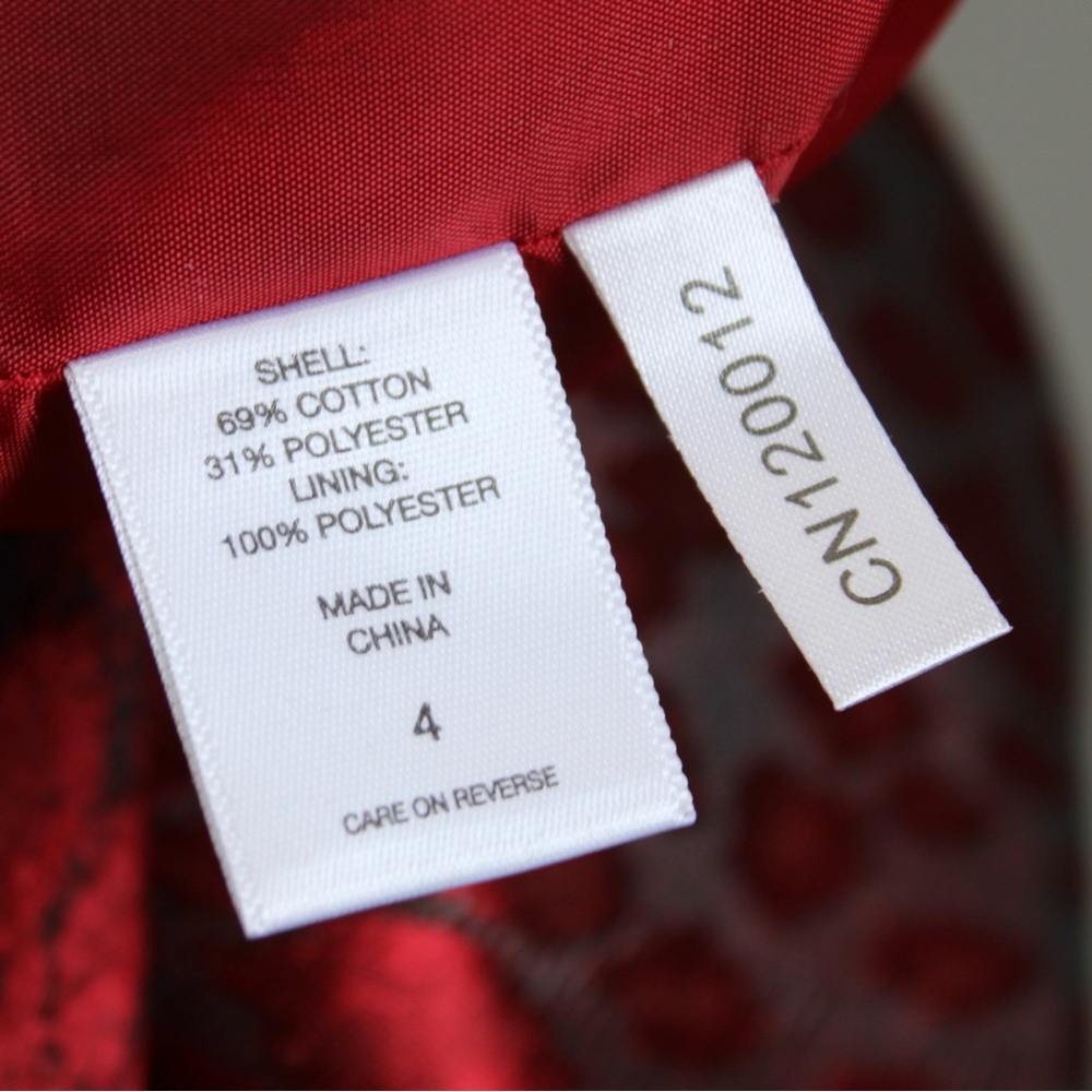 New York & Company Red Leopard Print Metallic Midi Pencil Skirt Size Small - Picture 5 of 7